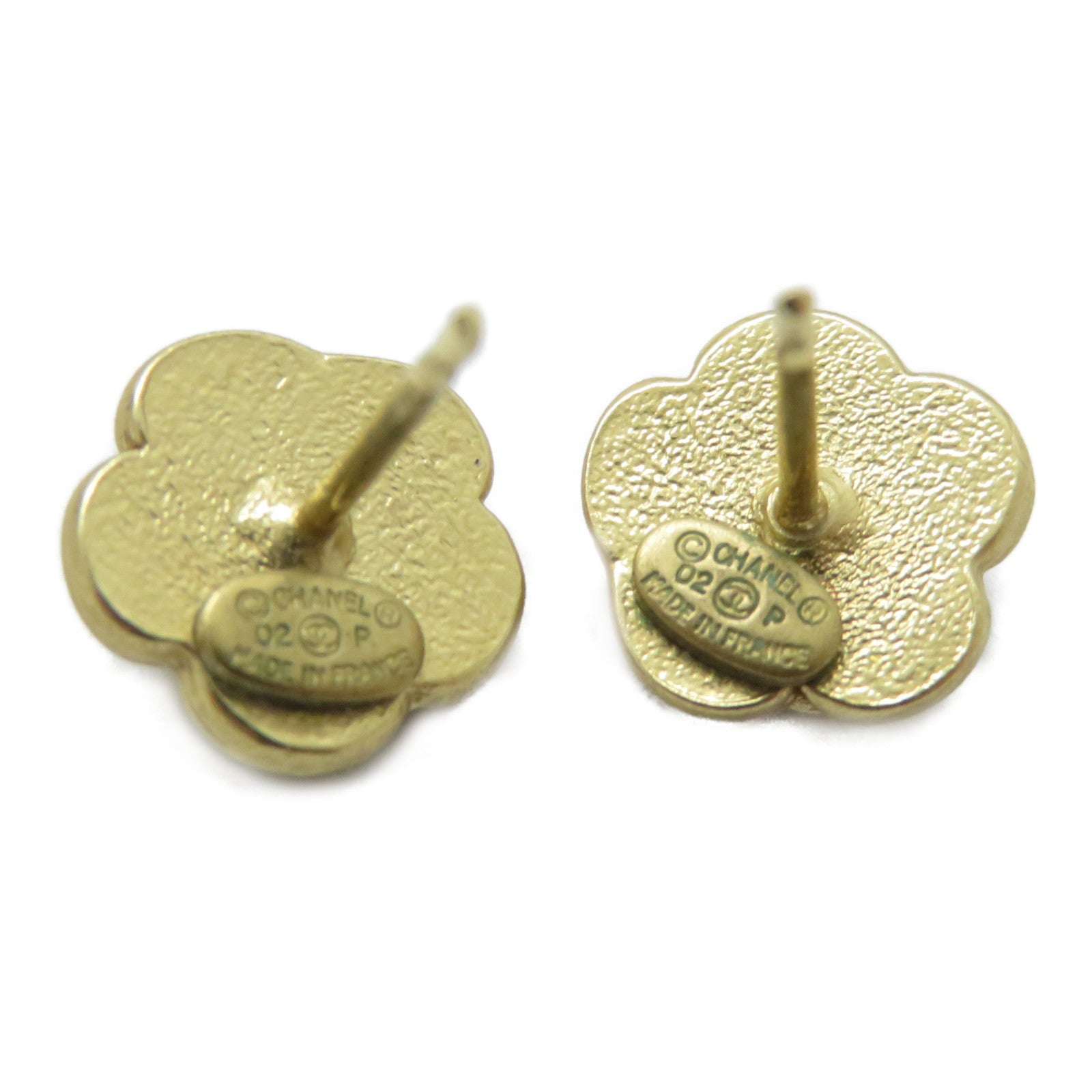 CHANEL 金屬Camelila耳環金色