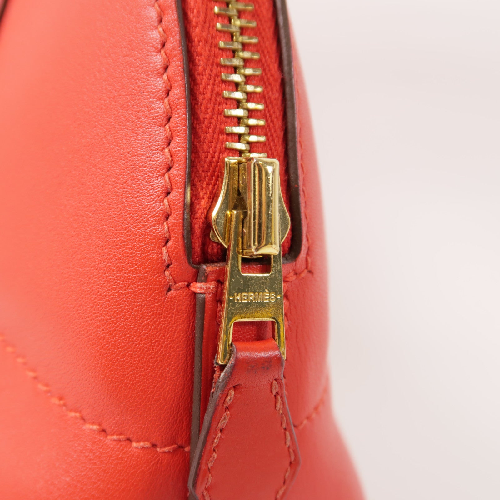 HERMES GHW Bolide 27 2 Way Shoulder Bag Handbag Swift Leather Rouge Tomate/Red