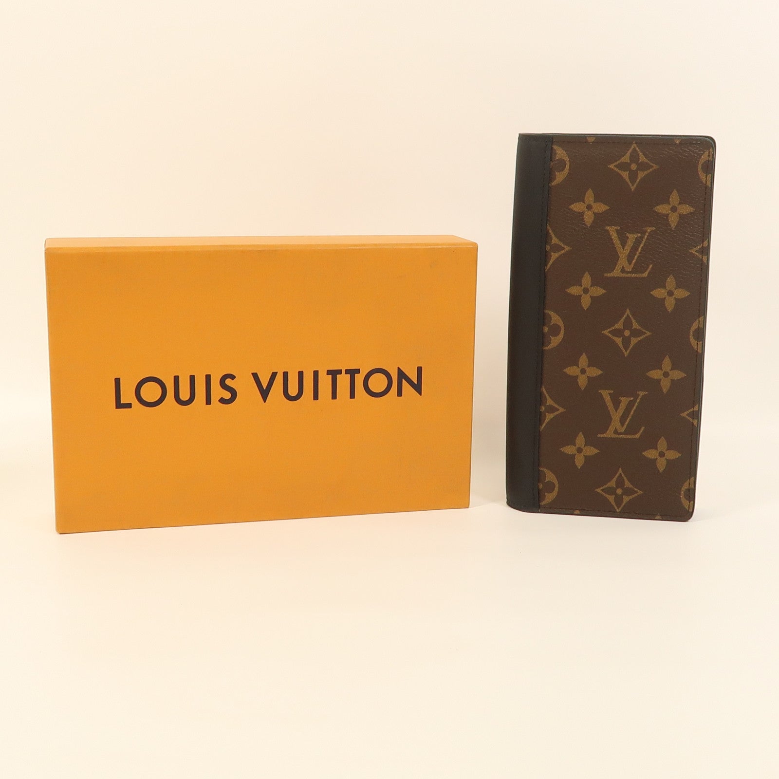 LOUIS VUITTON Monogram/皮革Brazza Long Wallet銀扣長錢包