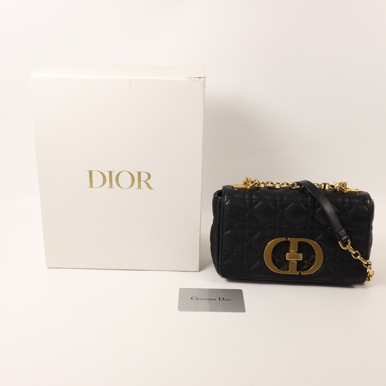 Dior 牛皮皮革Caro Bag Medium鏈帶肩背袋