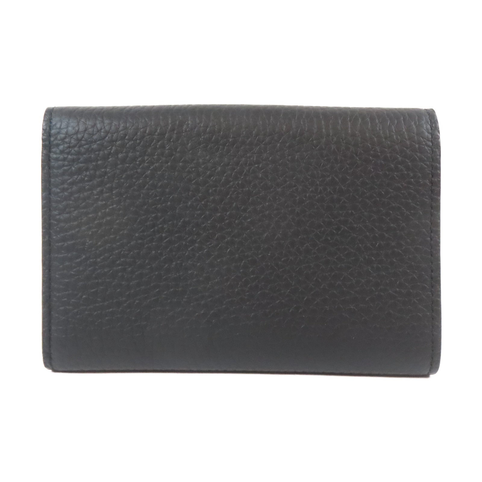LOUIS VUITTON 牛皮皮革Trifold Wallet金扣錢包黑色