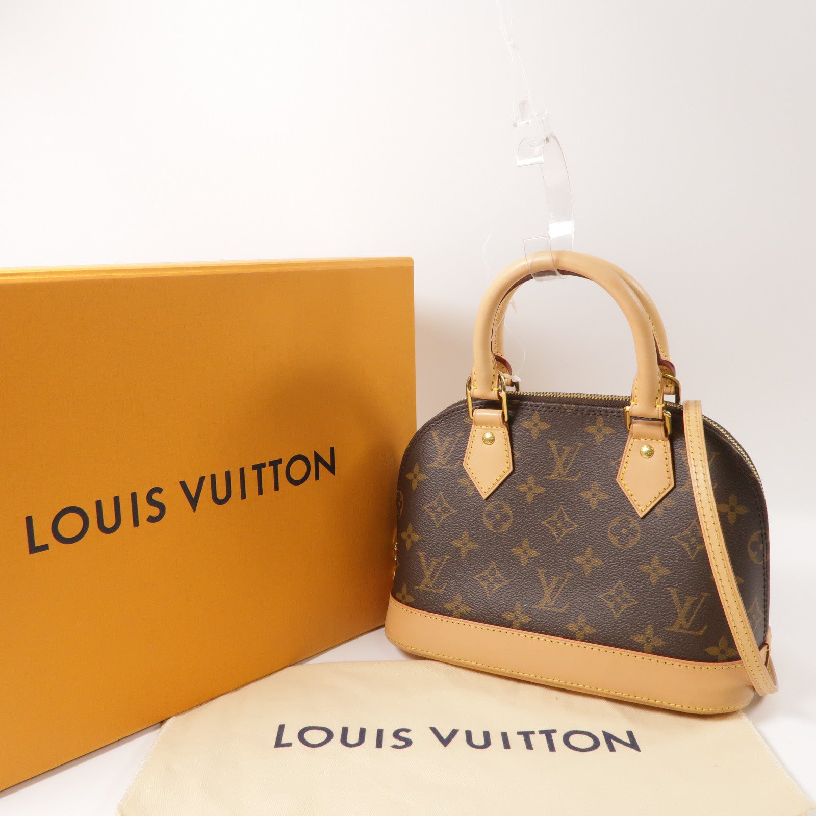 LOUIS VUITTON Monogram Alma BB金扣手挽肩背兩用袋啡色