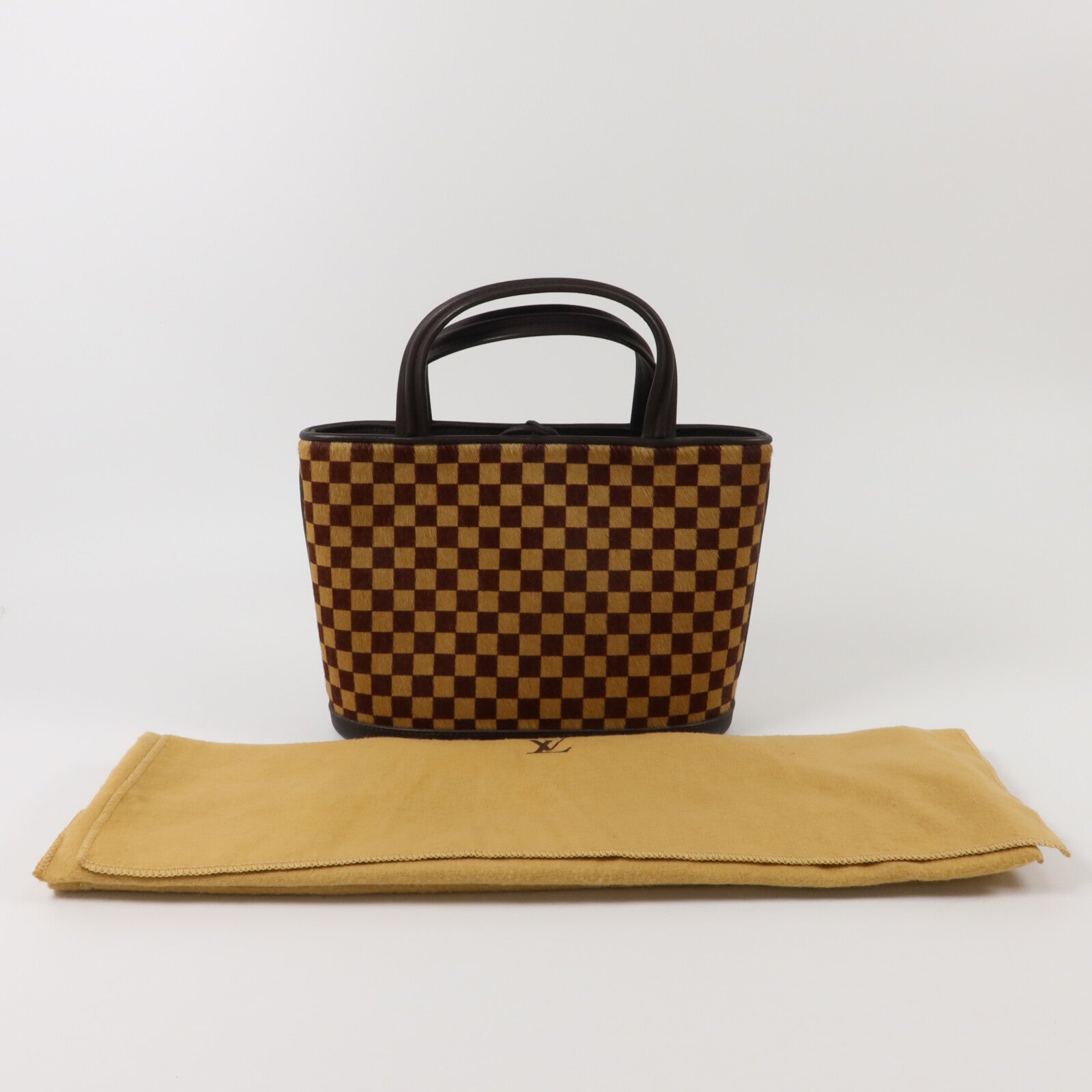LOUIS VUITTON Damier Pony Hair Sauvage Unborn手挽袋
