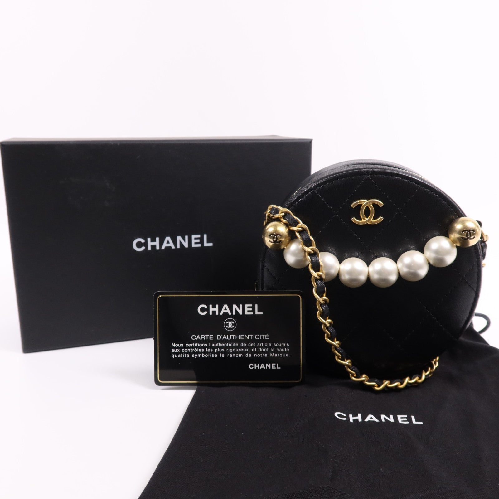 CHANEL 牛皮皮革Chain Shoulder Bag金扣鏈帶肩背袋