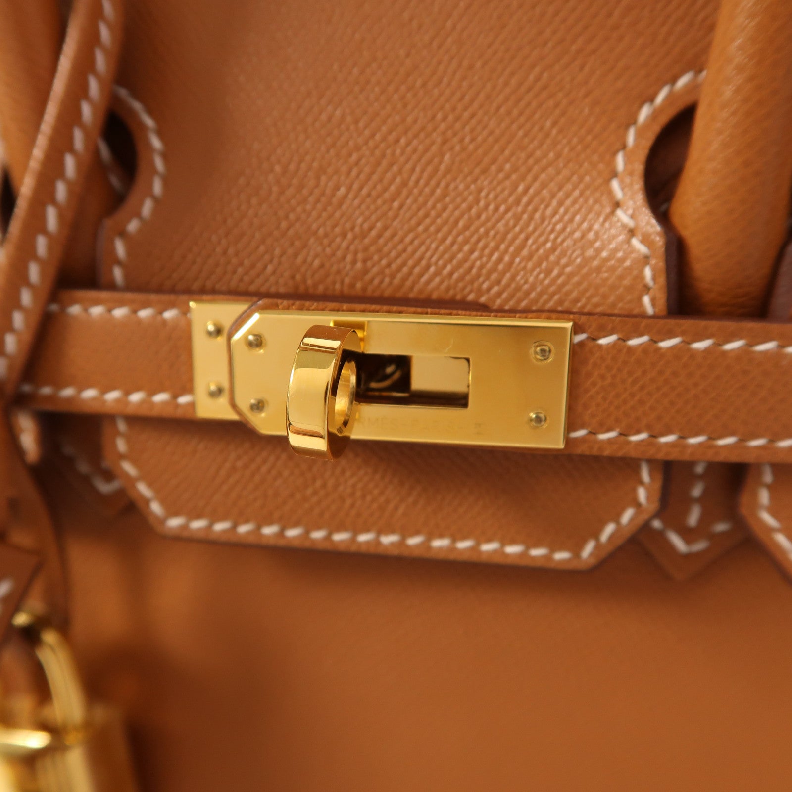 HERMES Madame皮革Birkin 25金扣手挽袋Gold