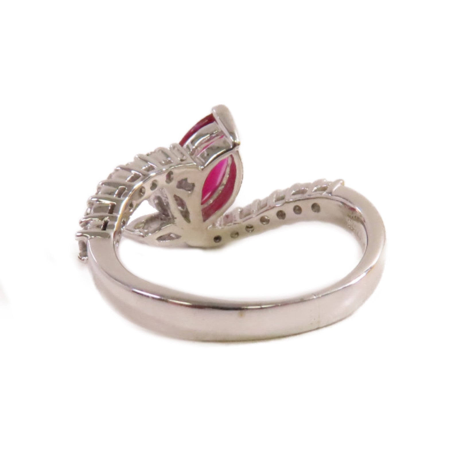 JEWELRY 18K白金/0.84ct紅寶石/0.48ct鑽石Ruby Ring戒指US#5.5