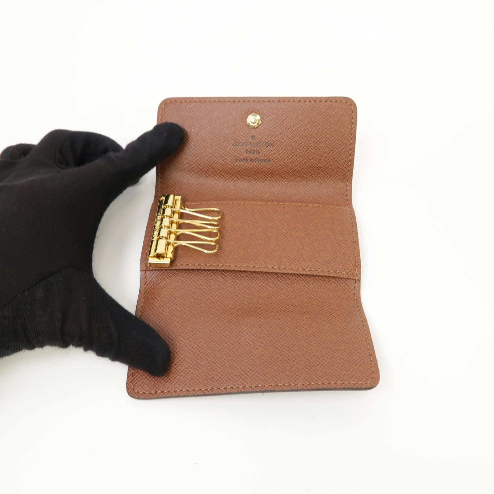 LOUIS VUITTON Monogram Key Holder金扣鑰匙套啡色