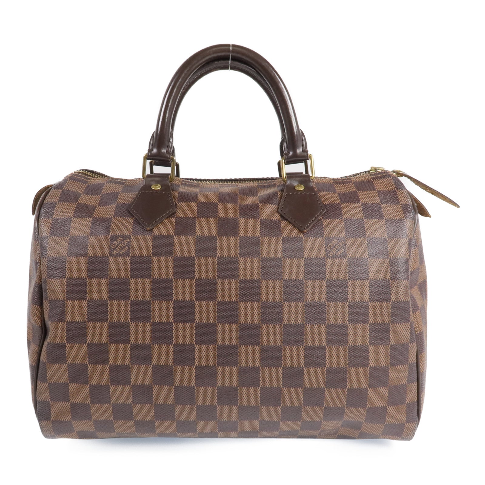 LOUIS VUITTON Damier Speedy 30金扣手挽袋