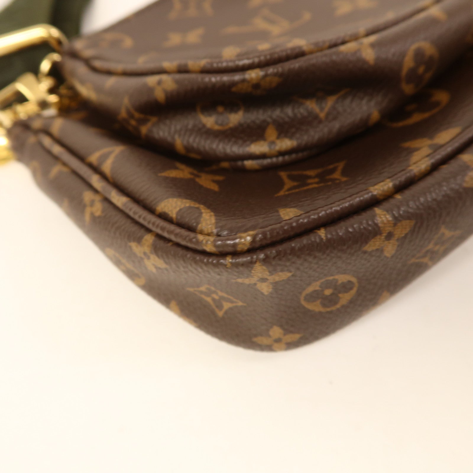LOUIS VUITTON Monogram Multi Pochette Accessoires金扣手挽肩背兩用袋棕色