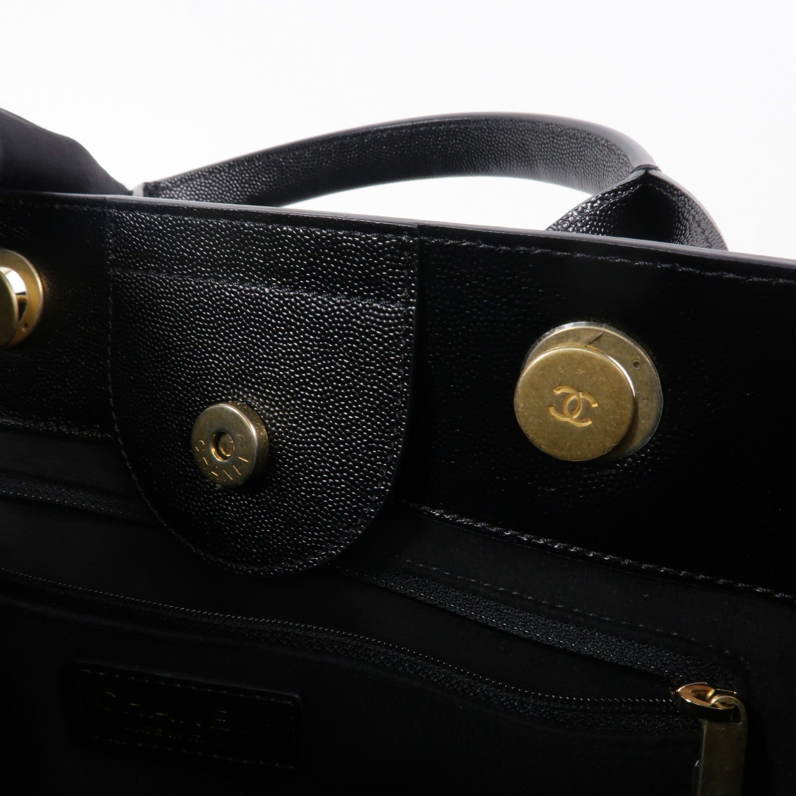 CHANEL 牛皮皮革Deauville Tote鏈帶手挽肩背兩用袋