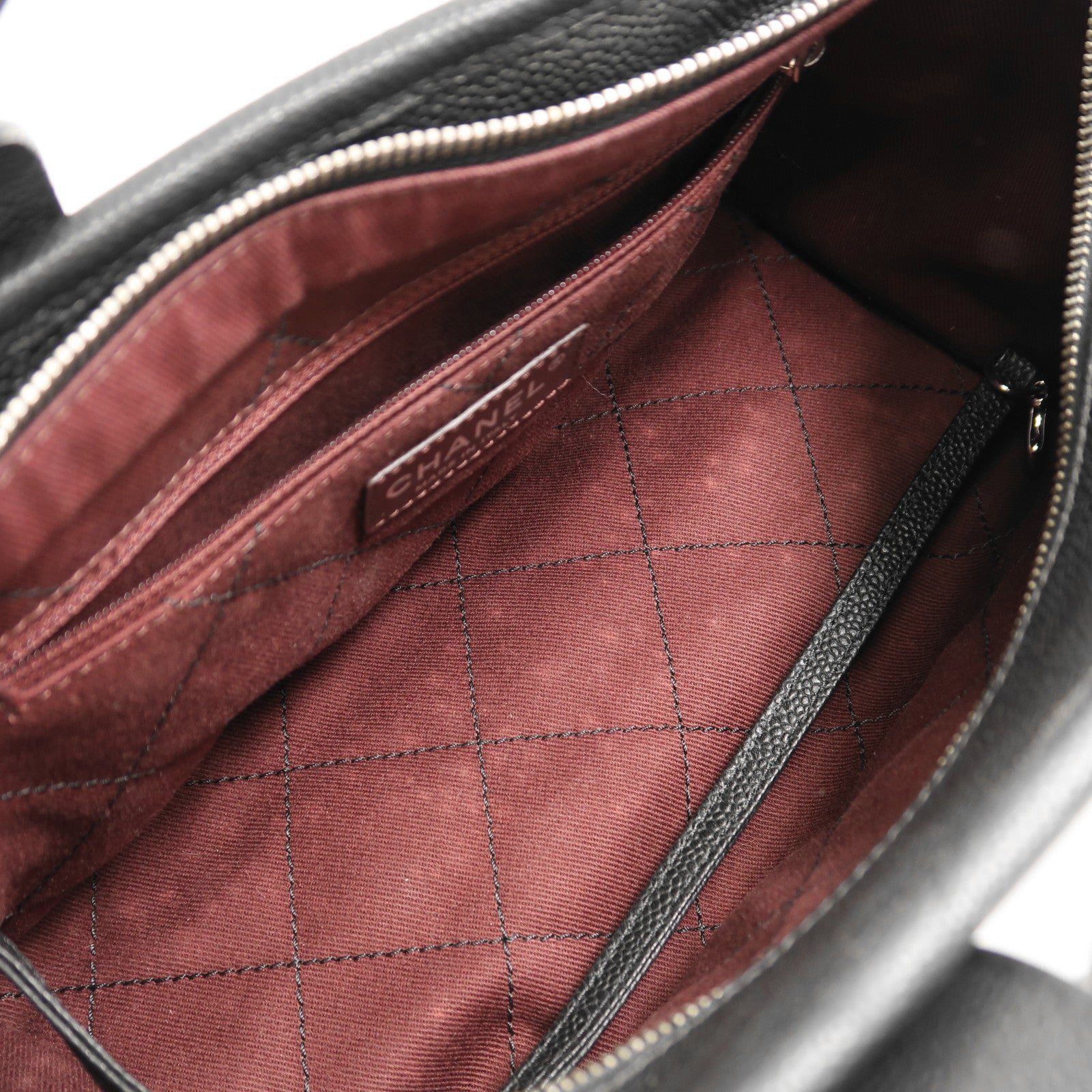 CHANEL 牛皮皮革Shoulder Bag銀扣手挽肩背兩用袋