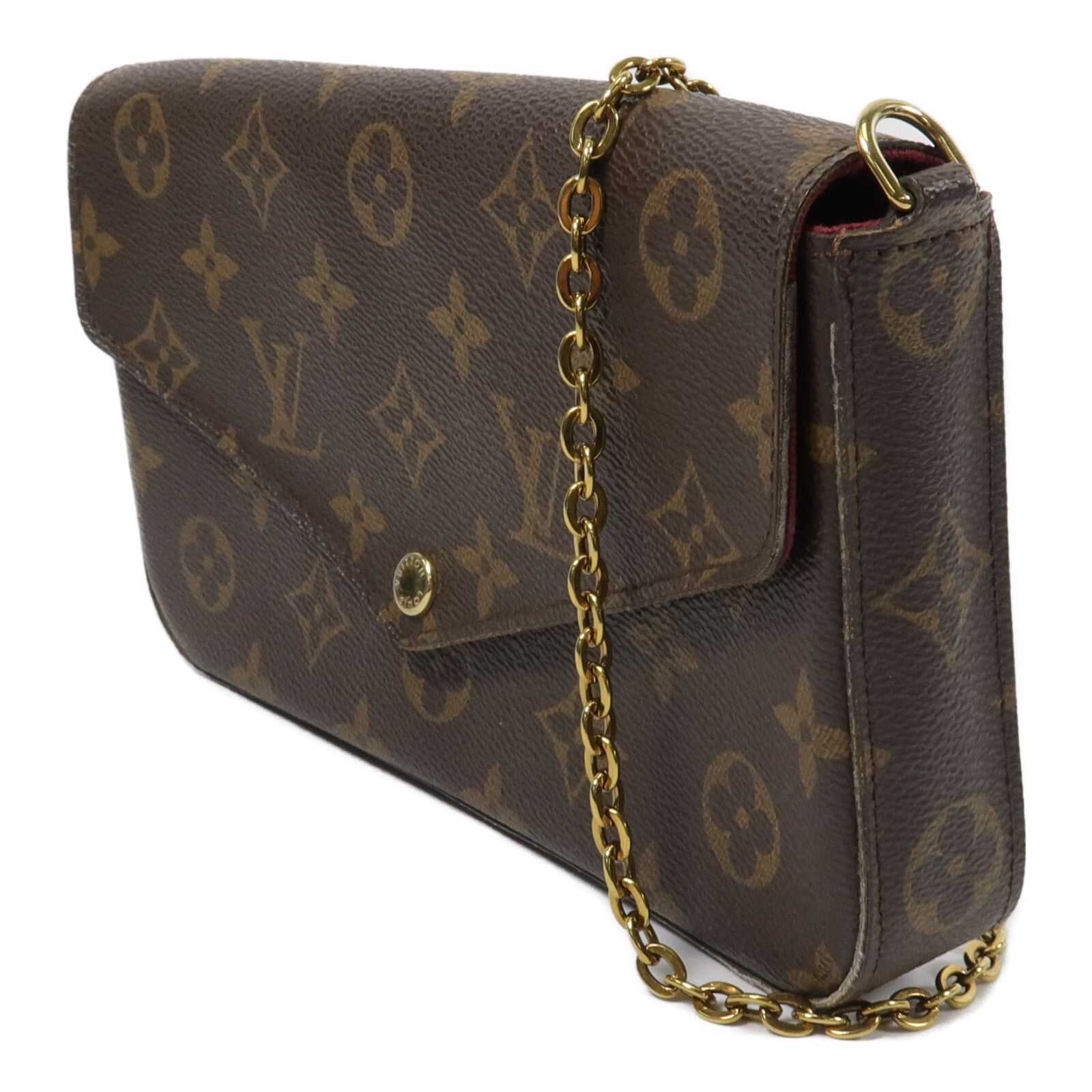 LOUIS VUITTON Monogram Pochette Felicie金扣鏈帶肩背袋