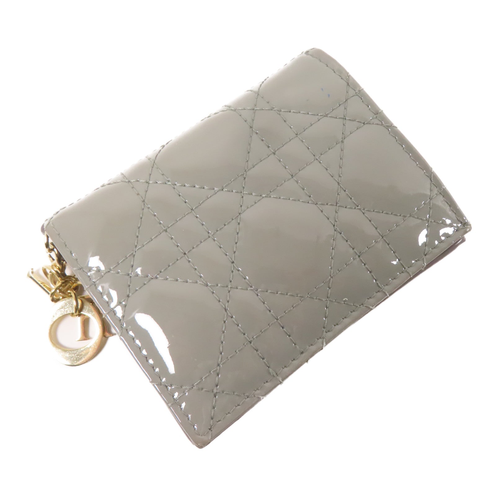 Dior 漆皮皮革Wallet金扣錢包綠色