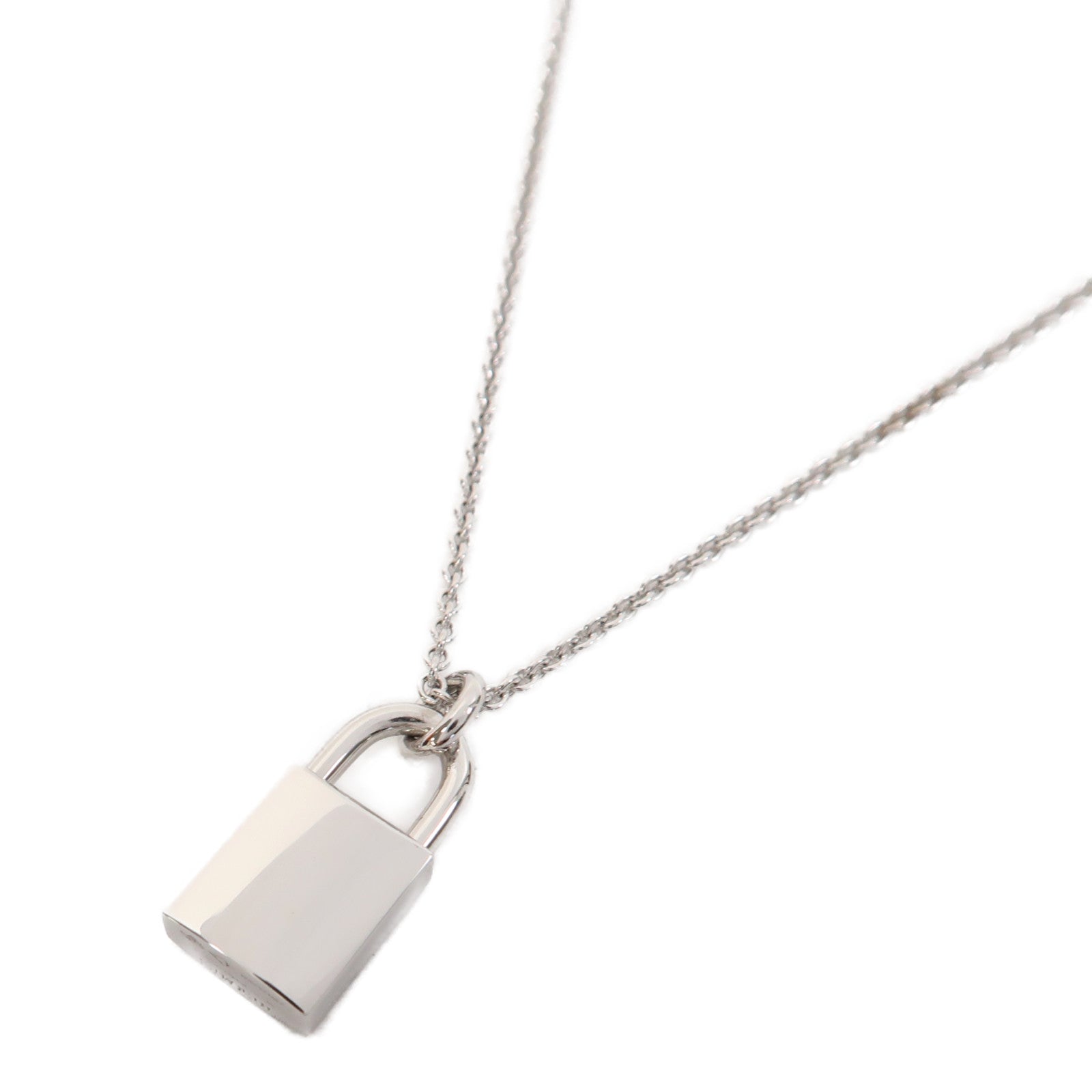 HERMES 【激減優惠】18K白金Kelly Cadenas Pendant項鍊銀色