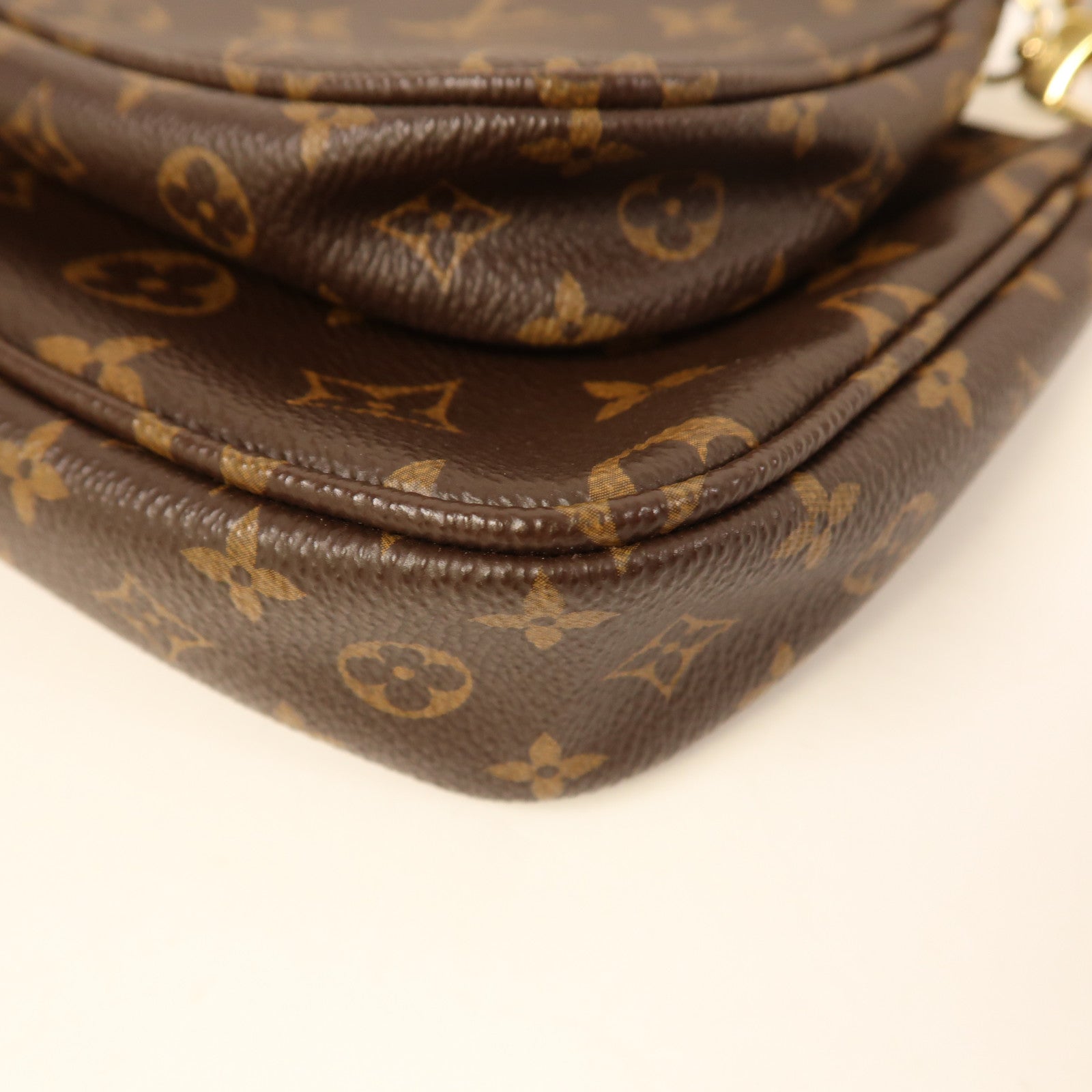 LOUIS VUITTON Monogram Multi Pochette Accessoires金扣手挽肩背兩用袋棕色