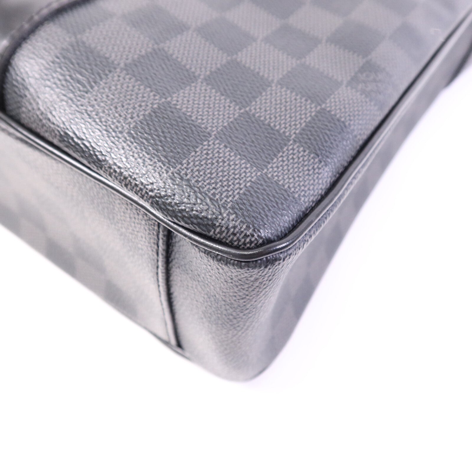 LOUIS VUITTON Damier Graphite Tadao MM銀扣手挽肩背兩用袋