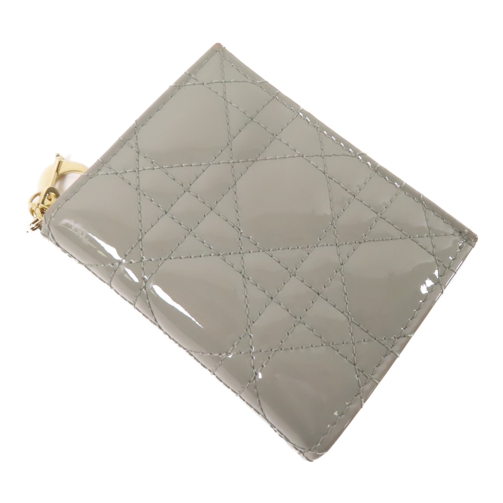 Dior 漆皮皮革Wallet金扣錢包綠色