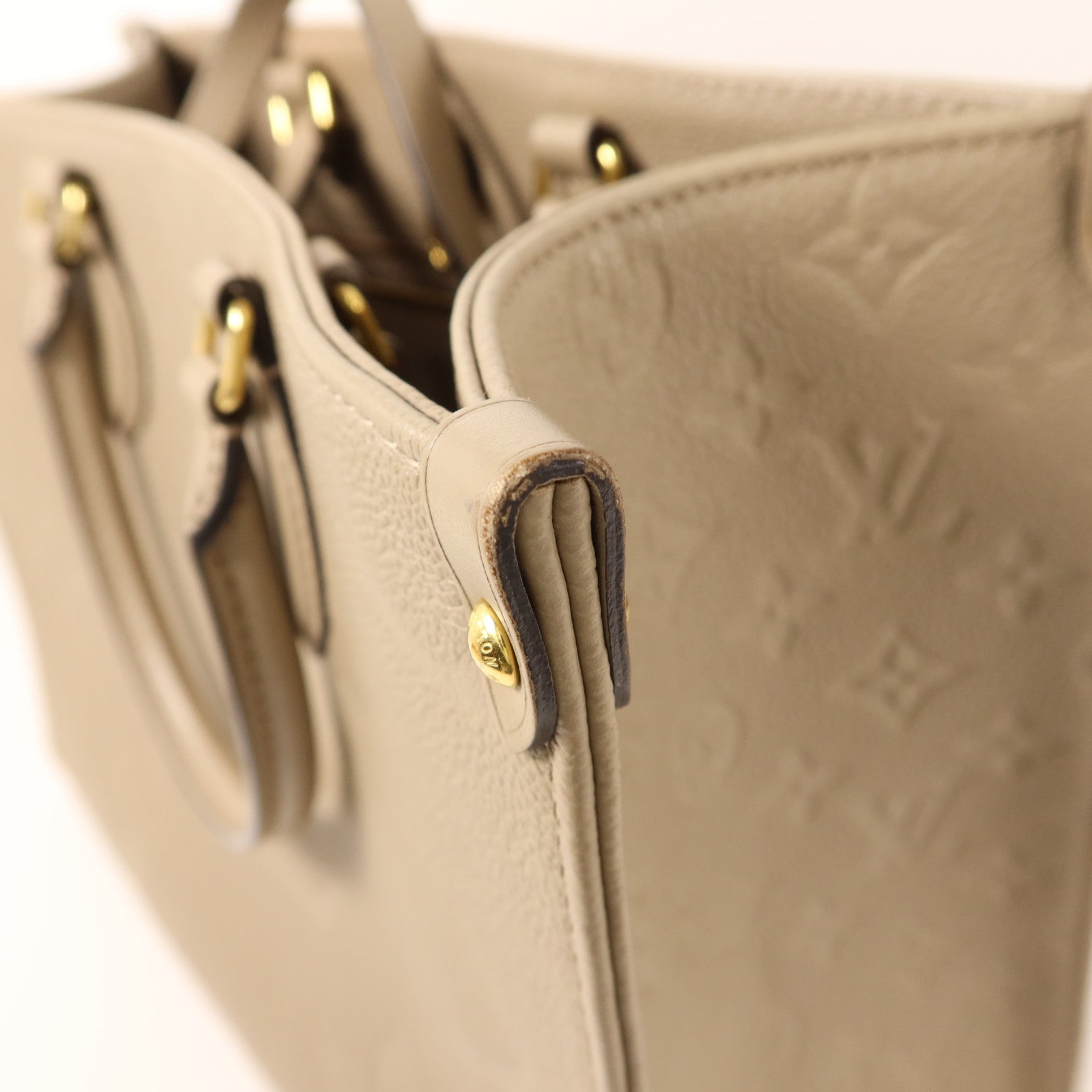 LOUIS VUITTON Monogram Empreinte On The Go MM金扣手挽肩背兩用袋