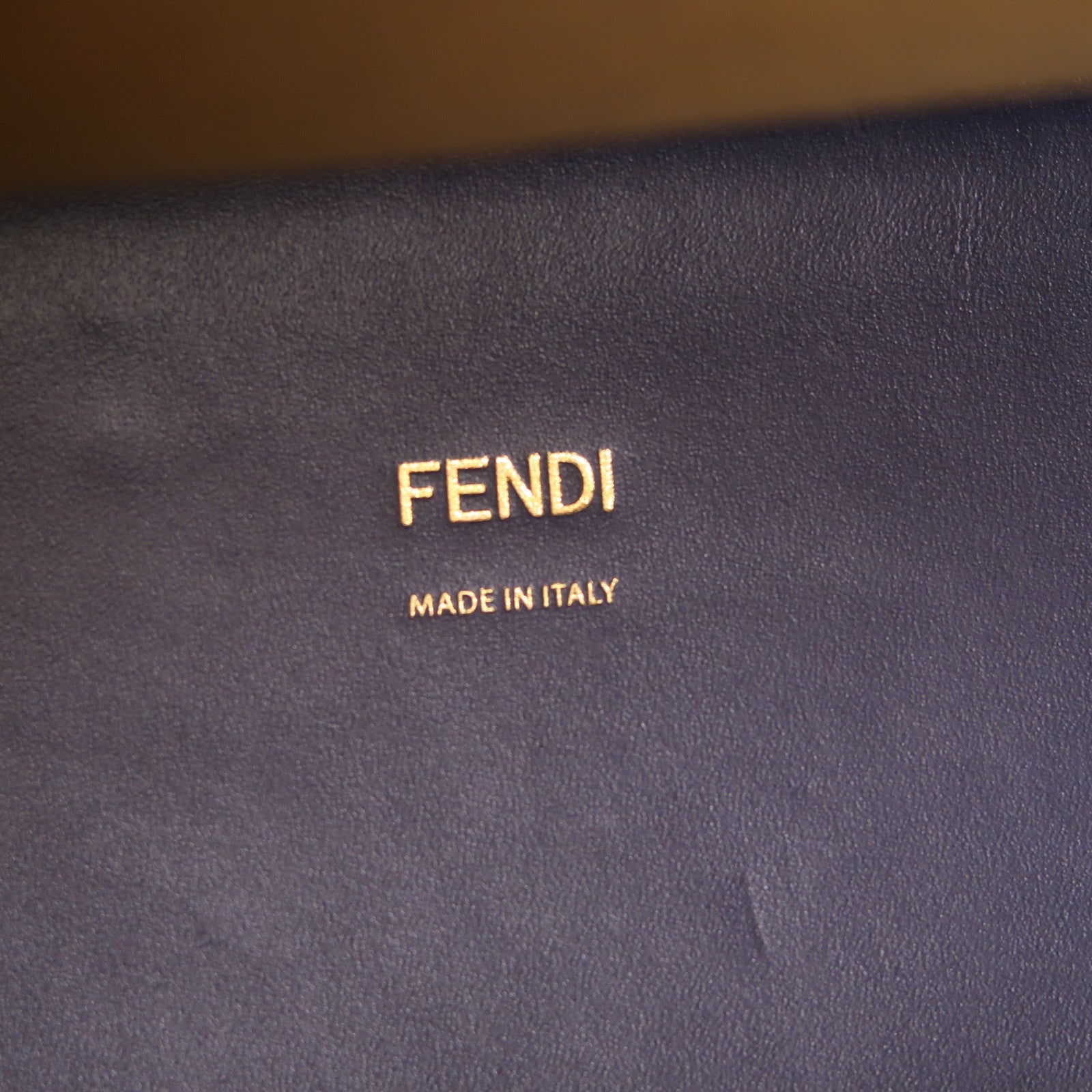 FENDI 【激減優惠】牛皮皮革Sunshine Tote金扣手挽肩背兩用袋深藍色