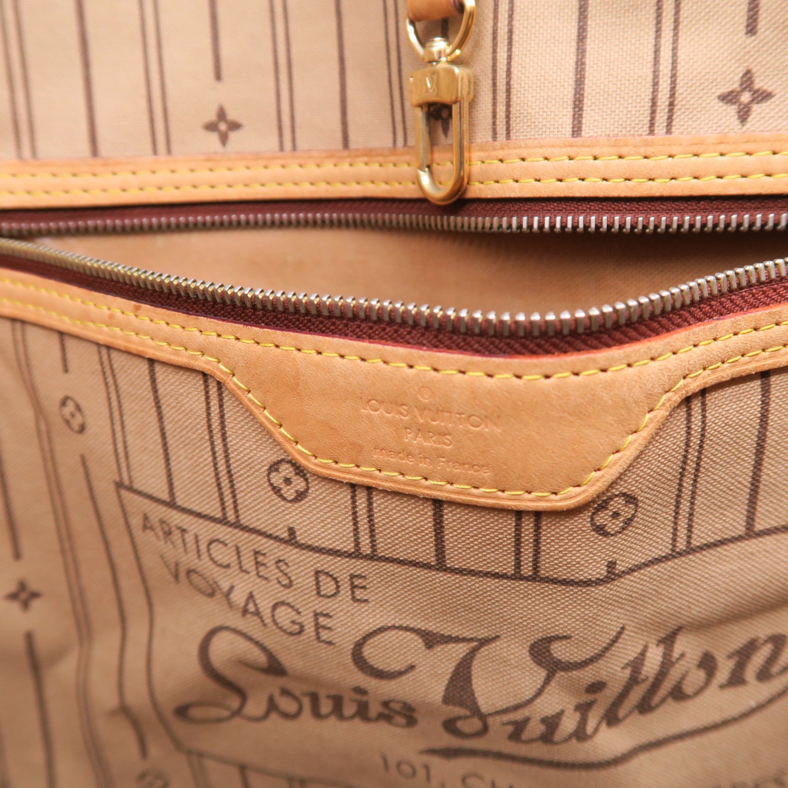 LOUIS VUITTON 【激減優惠】Monogram Neverfull GM金扣手挽袋啡色
