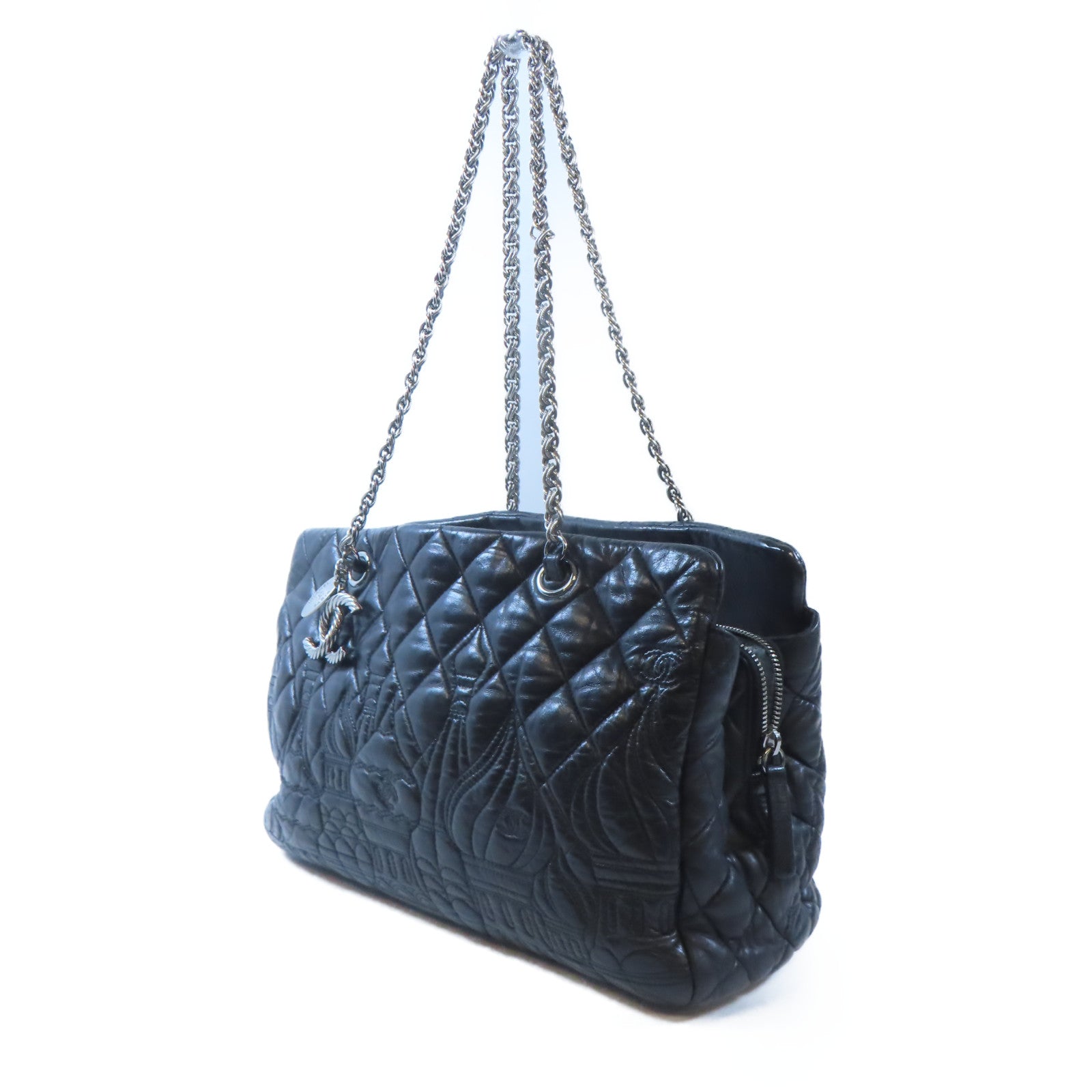 CHANEL 【激減優惠】羊皮皮革Chain Shoulder Bag鏈帶肩背袋黑色