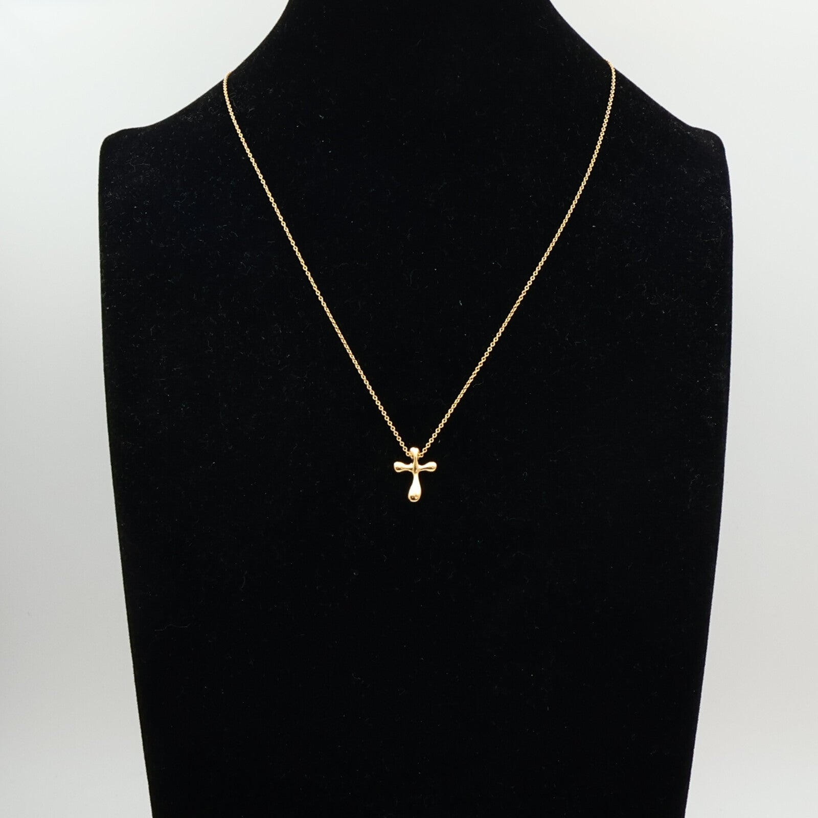 TIFFANY＆CO 18K黃金Elsa Peretti Cross Pendant項鍊