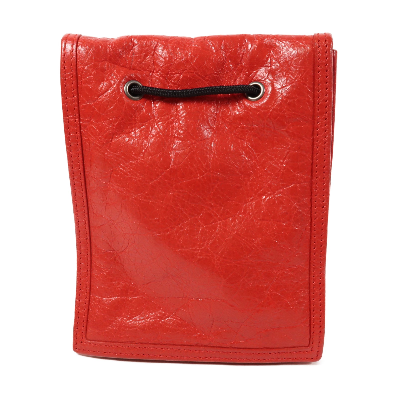 BALENCIAGA 牛皮皮革Shoulder Bag銀扣肩背袋紅色