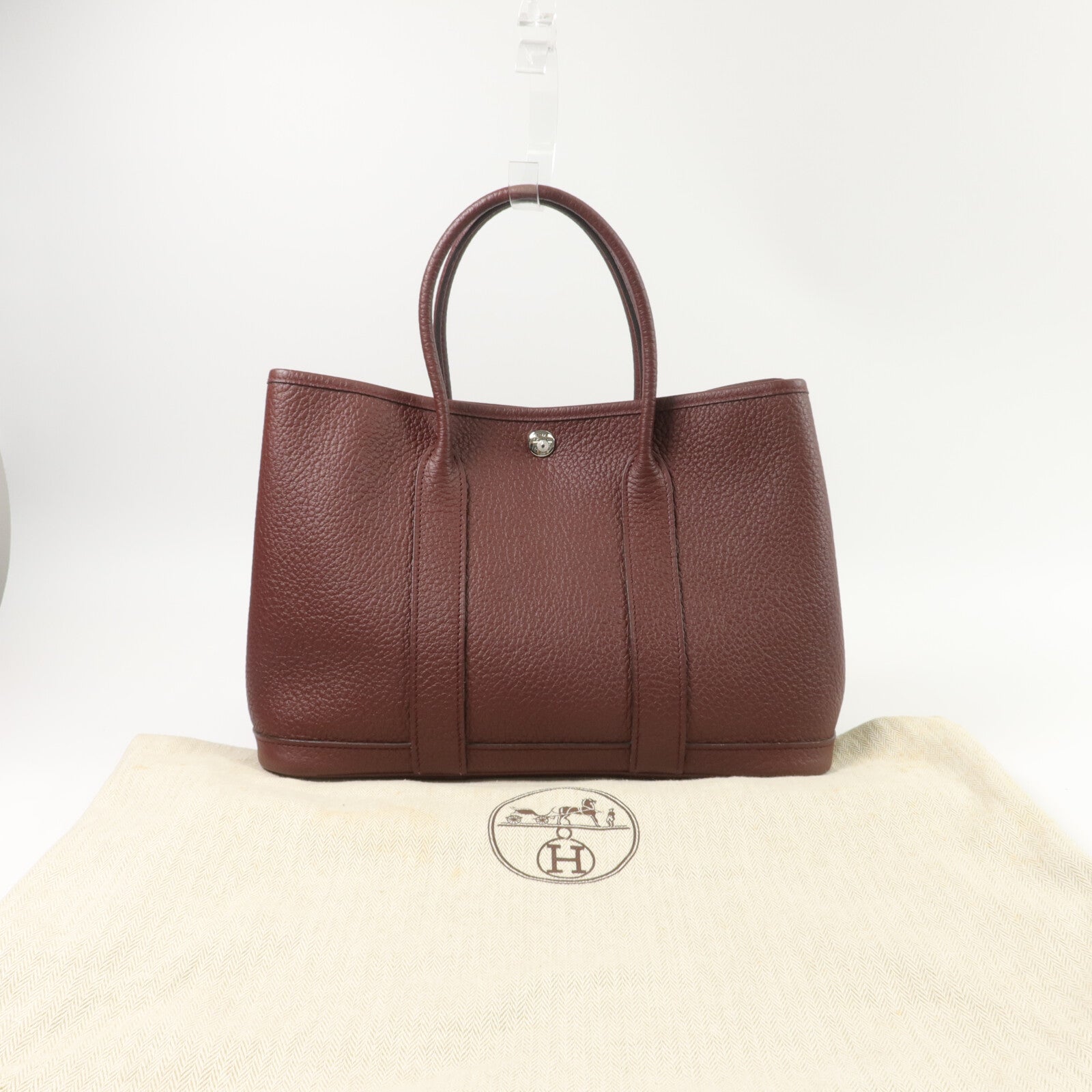 HERMES Country皮革Garden Party TPM手挽袋Bordeaux