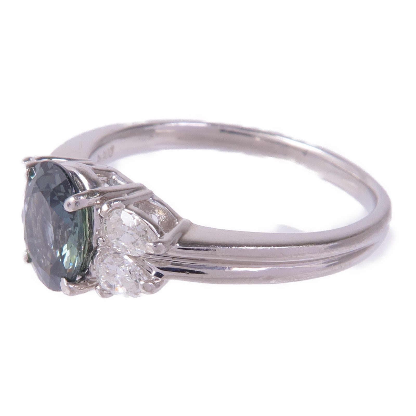 JEWELRY PT900鉑金Sapphire Diamond Ring藍寶石/鑽石戒指US#8.5