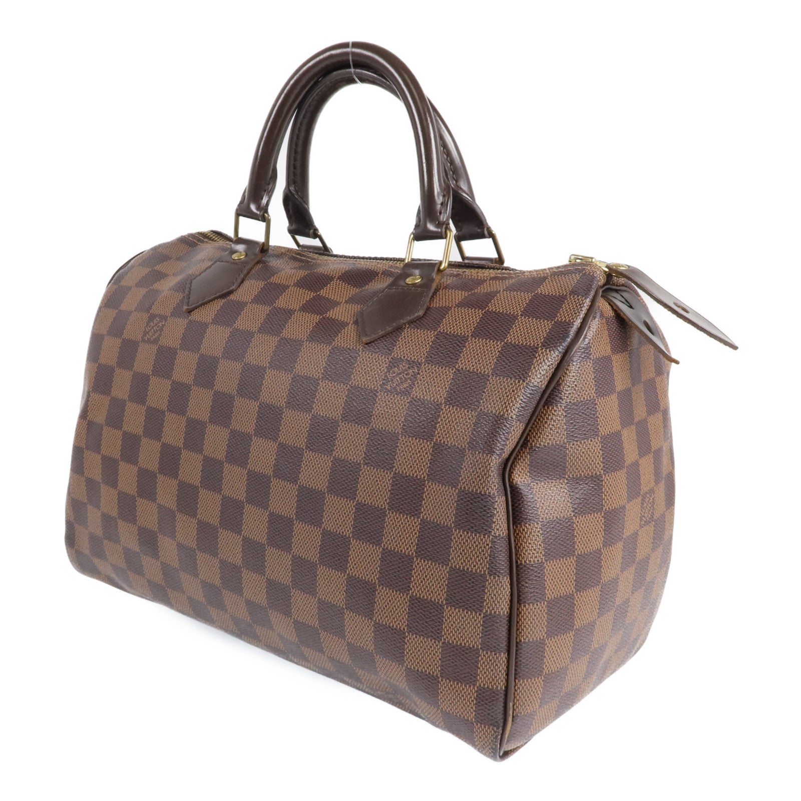 LOUIS VUITTON Damier Speedy 30金扣手挽袋