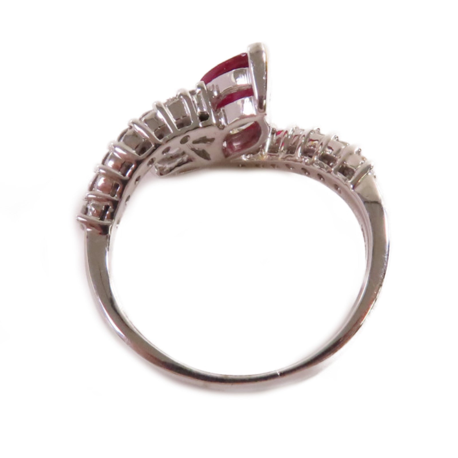 JEWELRY 18K白金/0.84ct紅寶石/0.48ct鑽石Ruby Ring戒指US#5.5