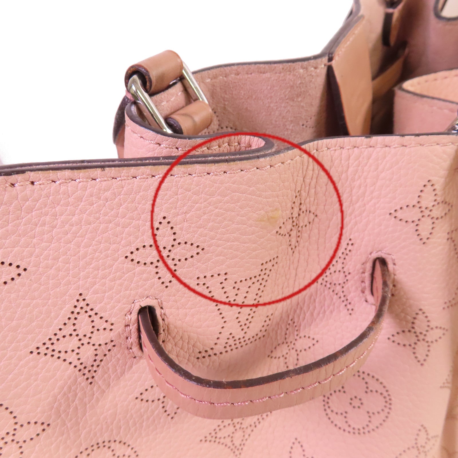 LOUIS VUITTON 【激減優惠】Monogram Mahina Girolata 2Way Bag銀扣手挽肩背兩用袋粉紅色