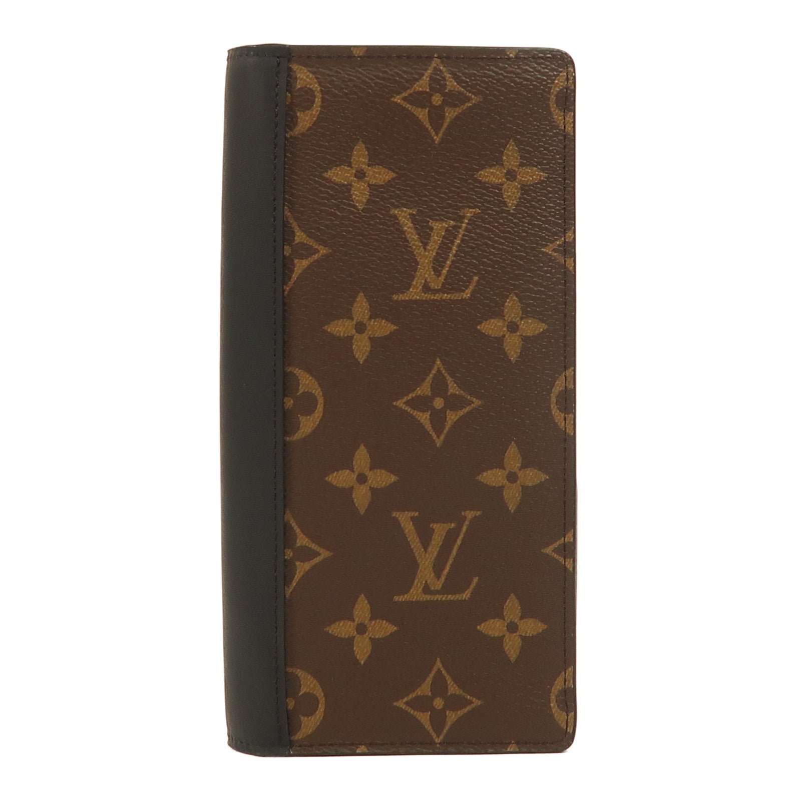LOUIS VUITTON Monogram/皮革Brazza Long Wallet銀扣長錢包