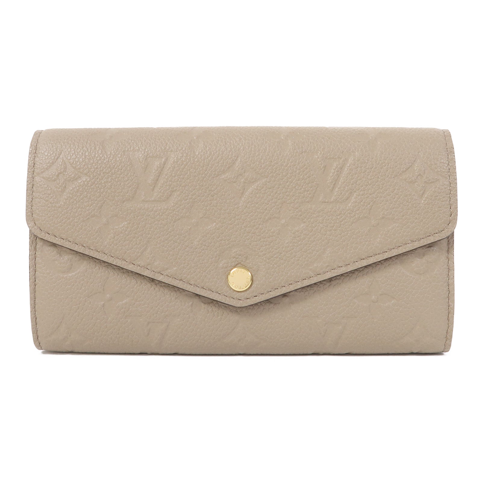 LOUIS VUITTON Monogram Empreinte Sarah金扣長錢包斑鳩灰色