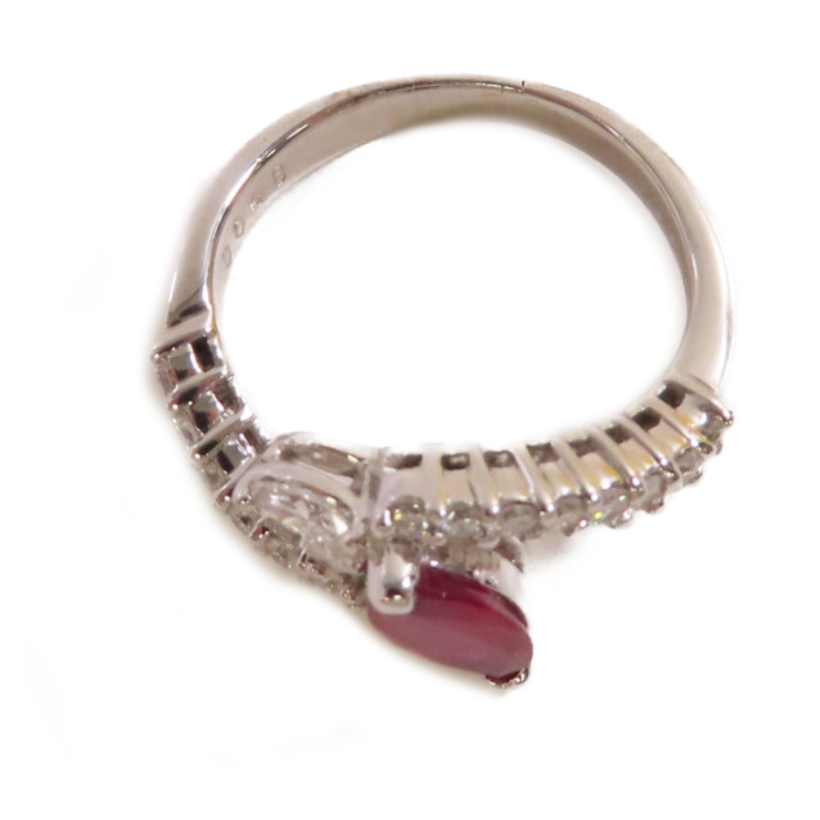 JEWELRY 18K白金/0.84ct紅寶石/0.48ct鑽石Ruby Ring戒指US#5.5