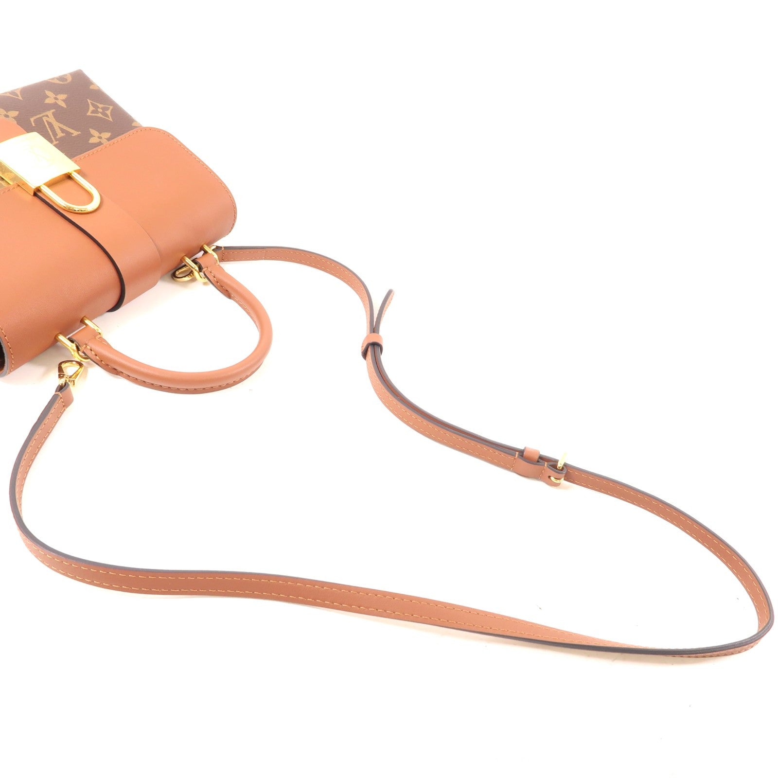 LOUIS VUITTON Monogram Locky BB金扣手挽肩背兩用袋棕色