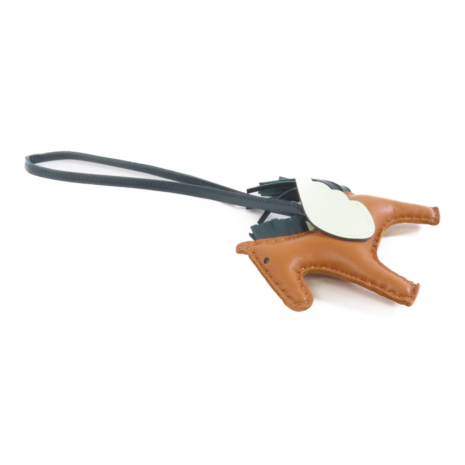 HERMES (PRICE DOWN) Rodeo Pegase PM Charm Veau Swift Leather Brown Green