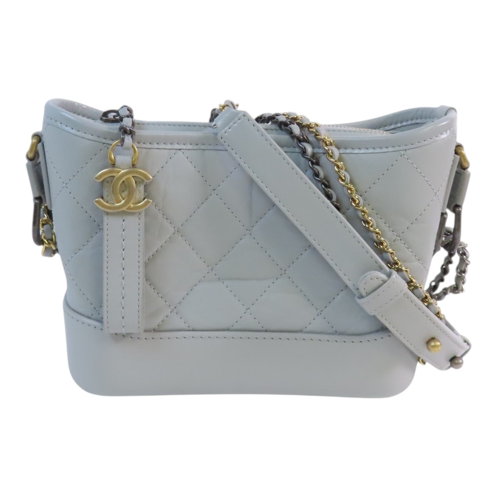 CHANEL 牛皮皮革Garbrillie Small金扣鏈帶肩背袋