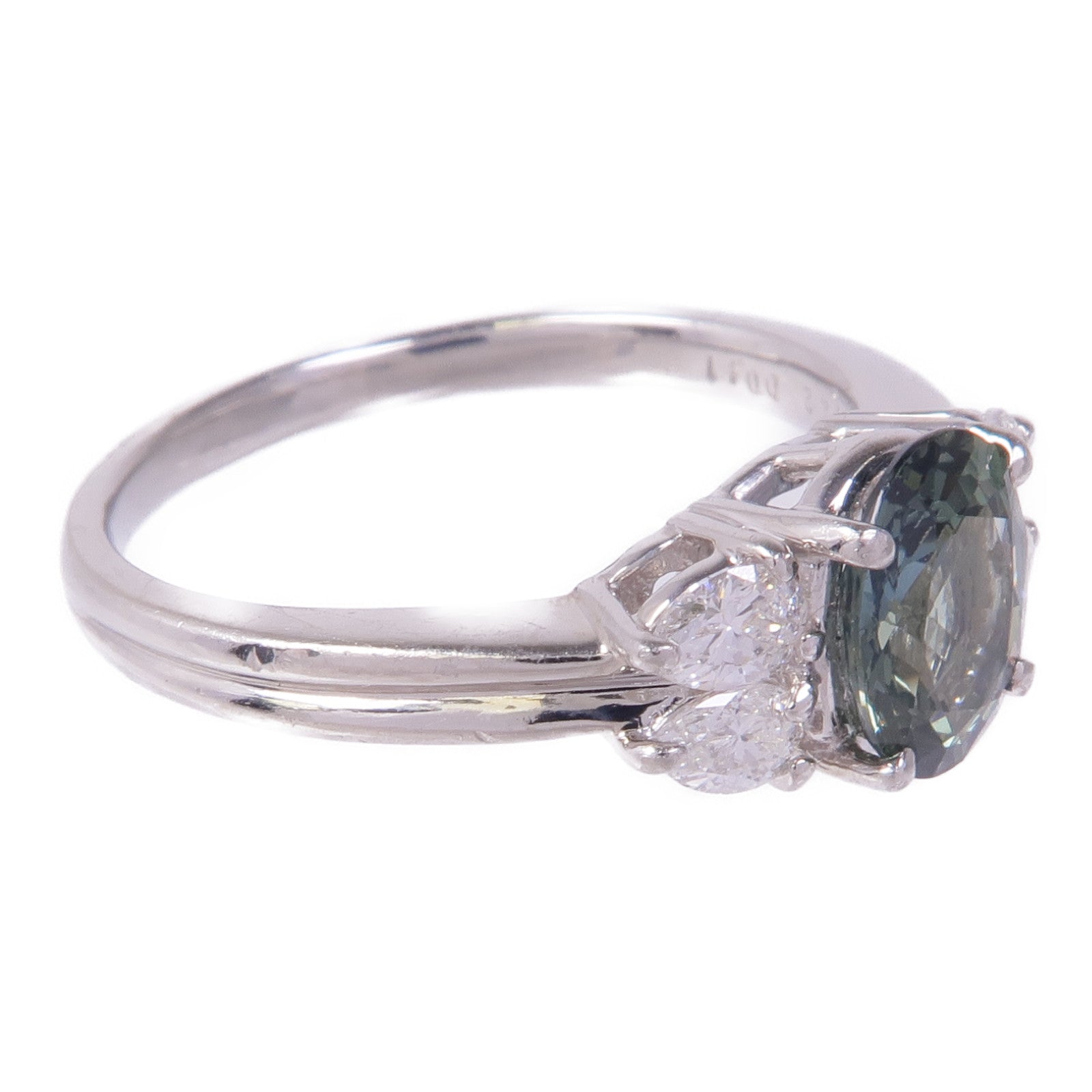 JEWELRY 【激減優惠】PT900鉑金Sapphire Diamond Ring藍寶石/鑽石戒指US#8.5