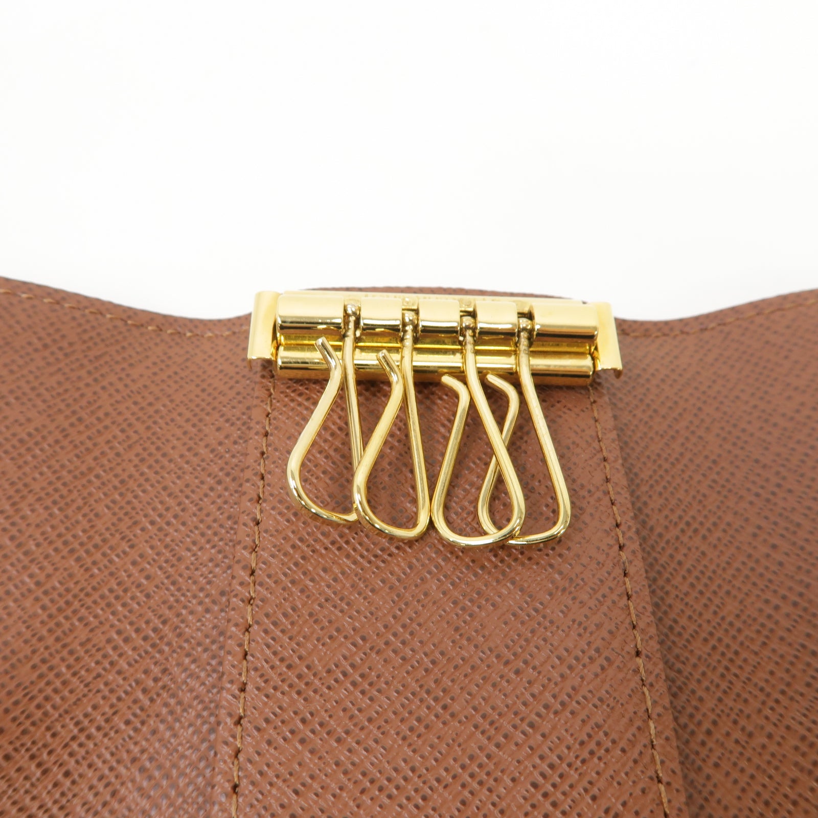 LOUIS VUITTON Monogram Key Holder金扣鑰匙套啡色