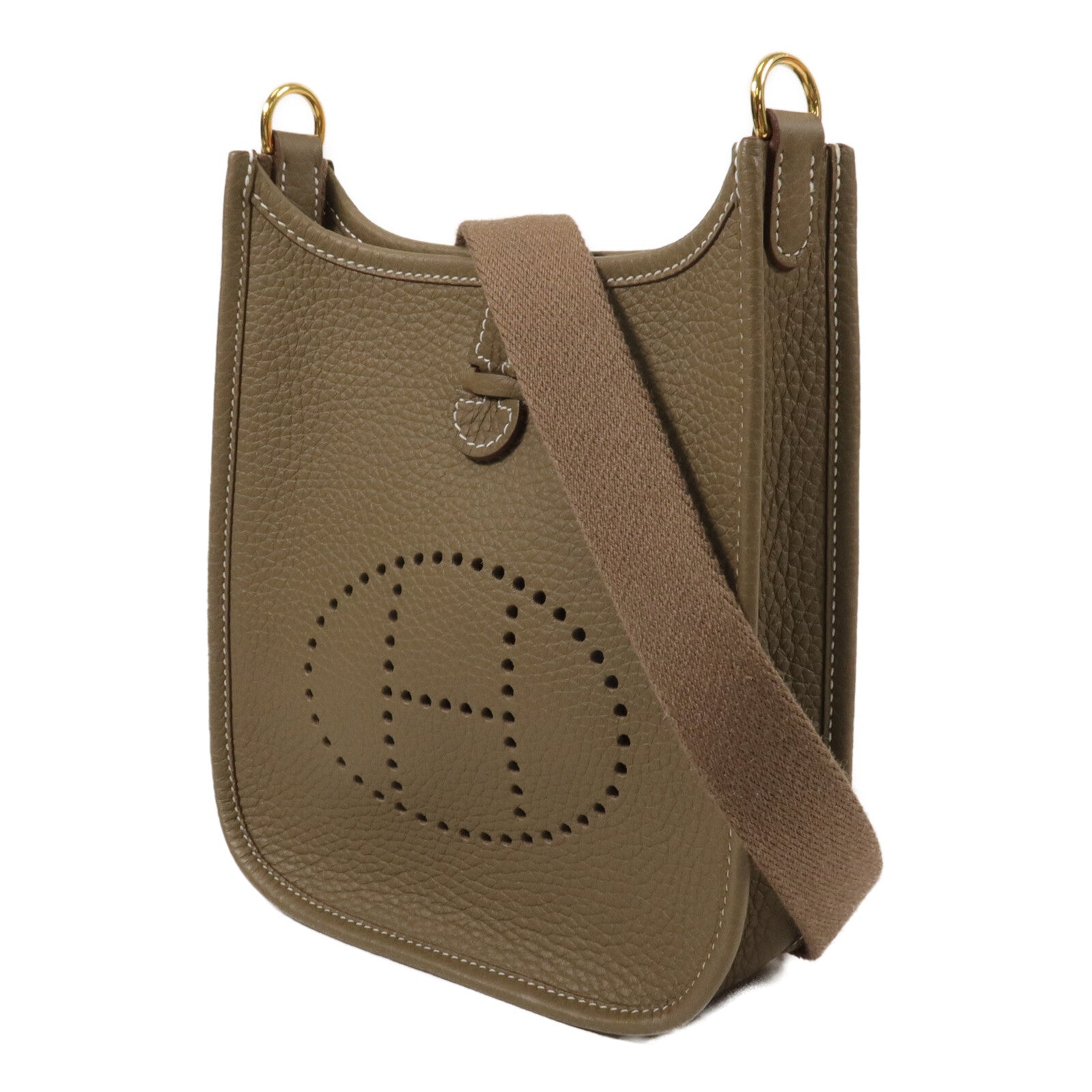 HERMES Clemence皮革Evelyne TPM肩背袋Etoupe