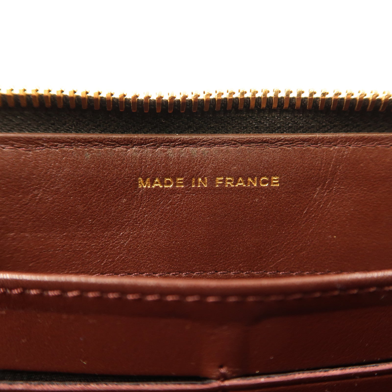 CHANEL 牛皮皮革Zipper Long Wallet金扣長錢包黑色