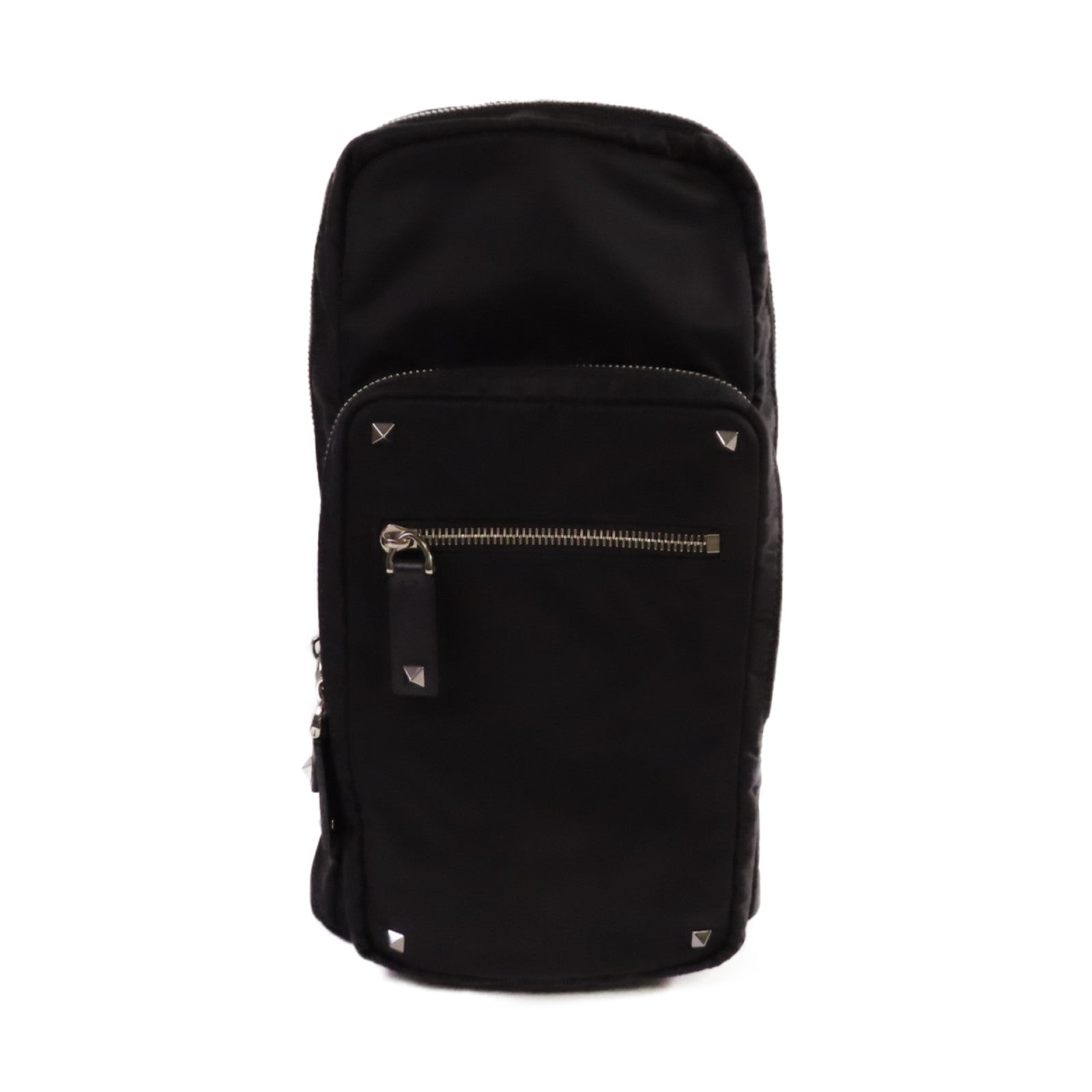 Valentino 【激減優惠】尼龍VLTN Shoulder Bag銀扣肩背袋黑色