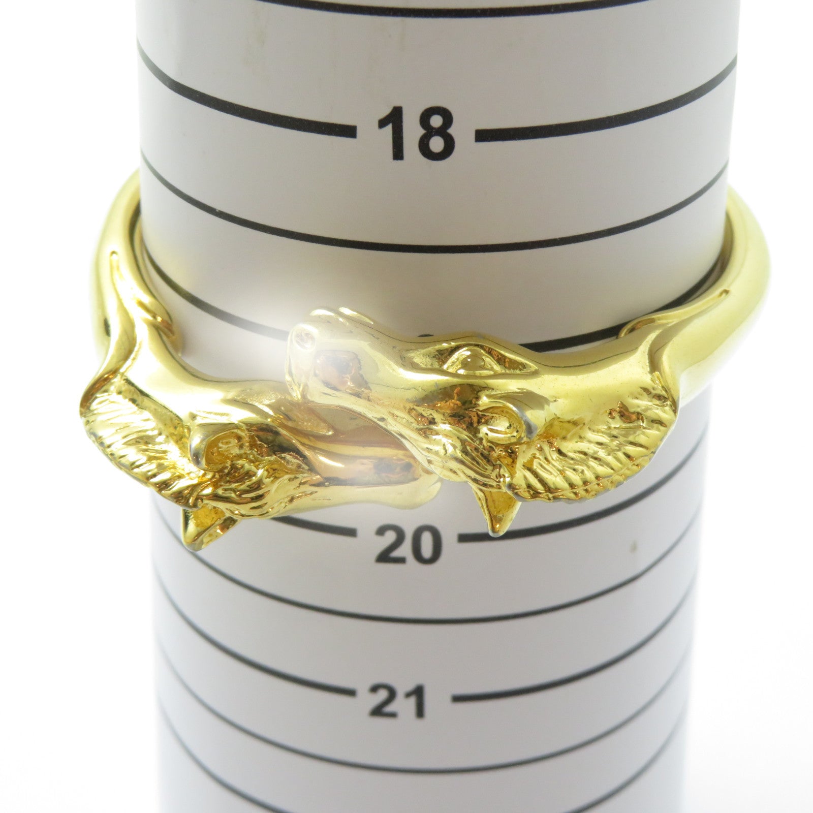 HERMES 金屬Double Horse手鐲金色