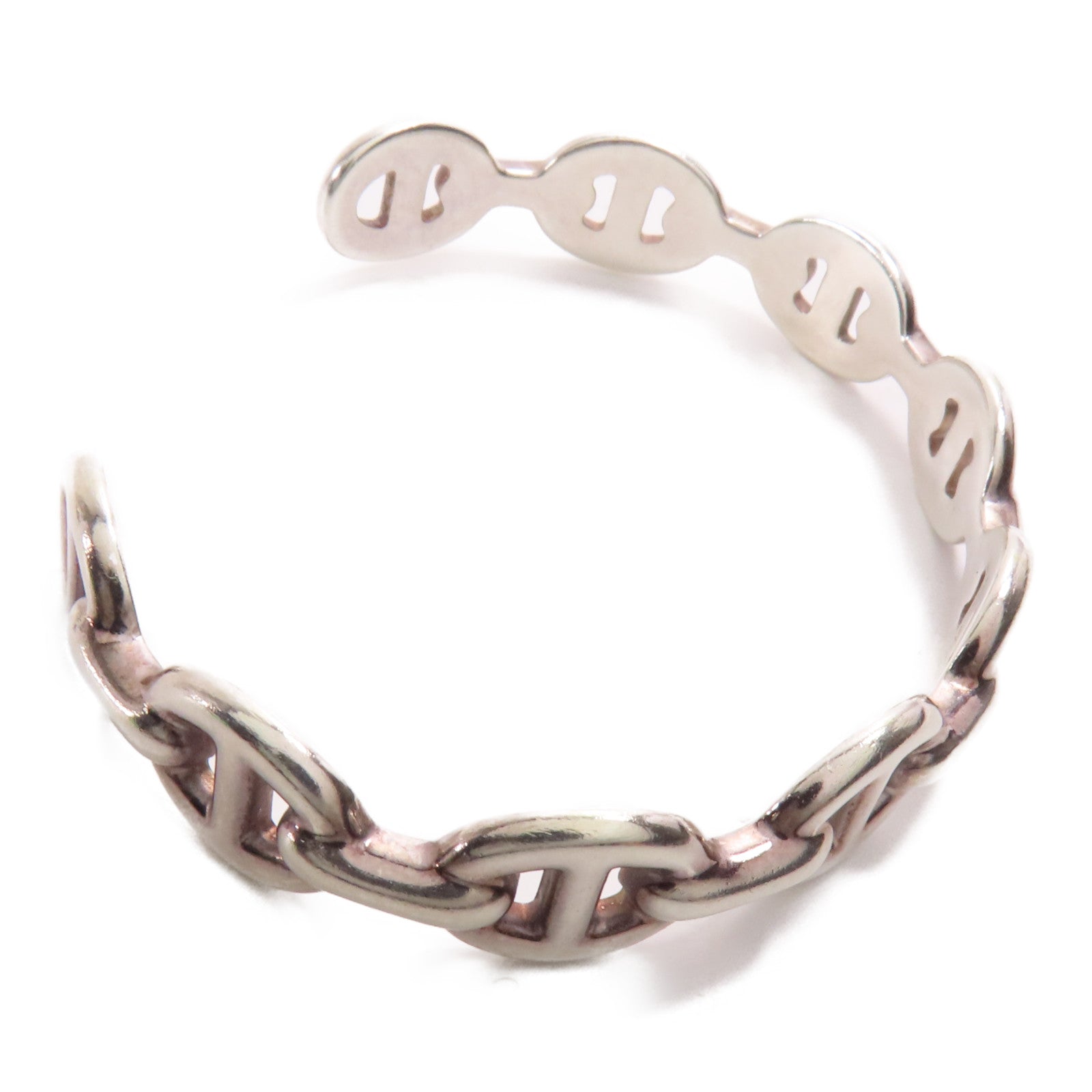 HERMES Chaine d'ancre Bracelet Bangle 925 Sterling Silver