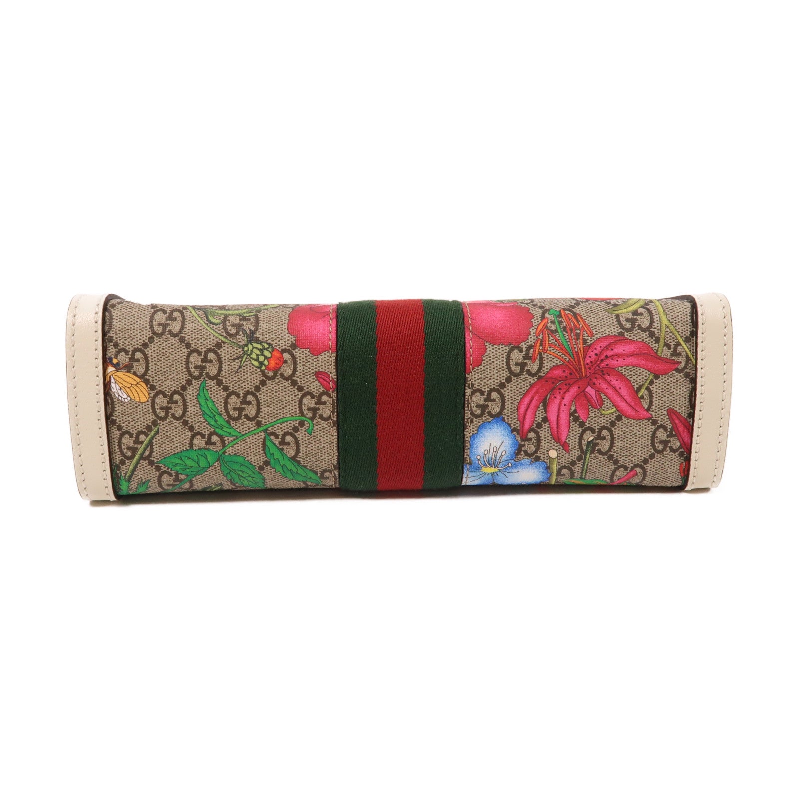 GUCCI 塗層帆布GG Supreme Ophidie金扣鏈帶肩背袋