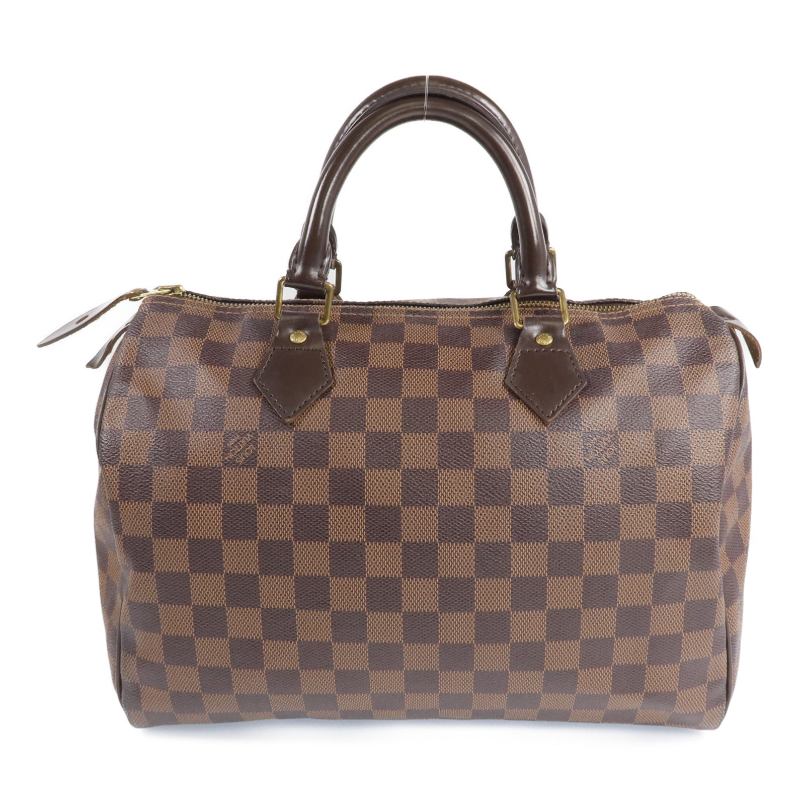 LOUIS VUITTON Damier Speedy 30金扣手挽袋