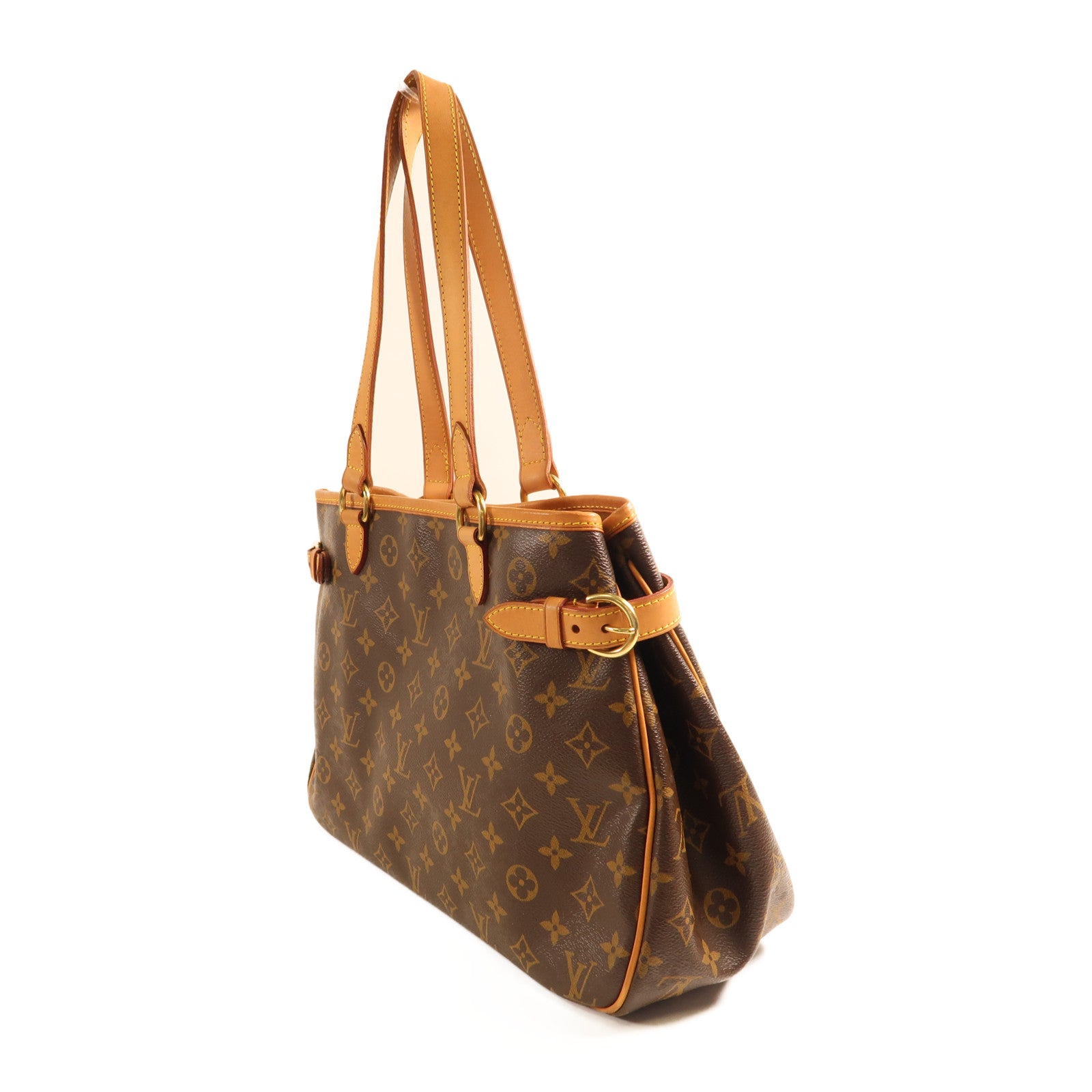 LOUIS VUITTON Monogram Batignolles Horizontal金扣肩背袋棕色