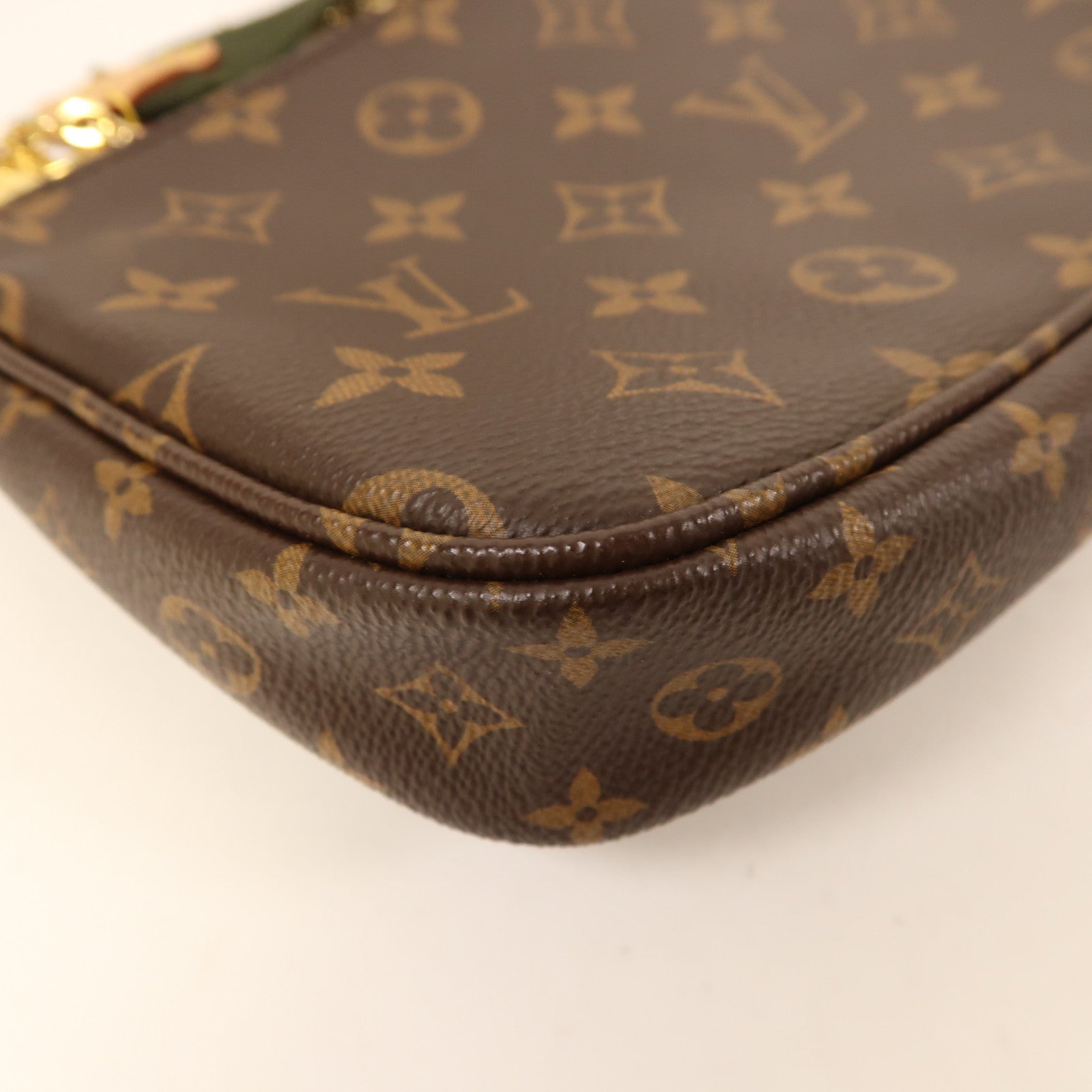 LOUIS VUITTON Monogram Multi Pochette Accessoires金扣手挽肩背兩用袋棕色