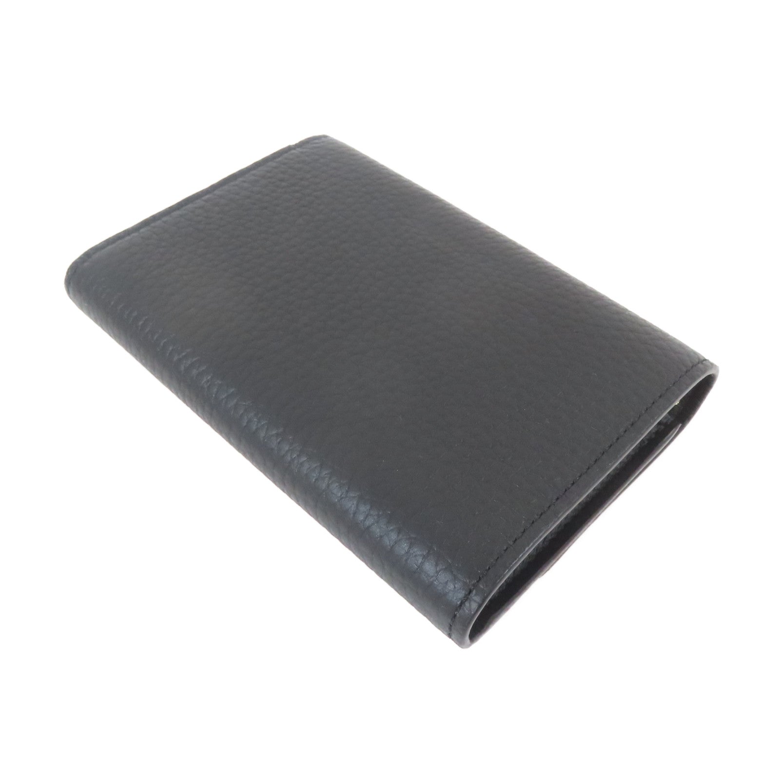 LOUIS VUITTON 牛皮皮革Trifold Wallet金扣錢包黑色